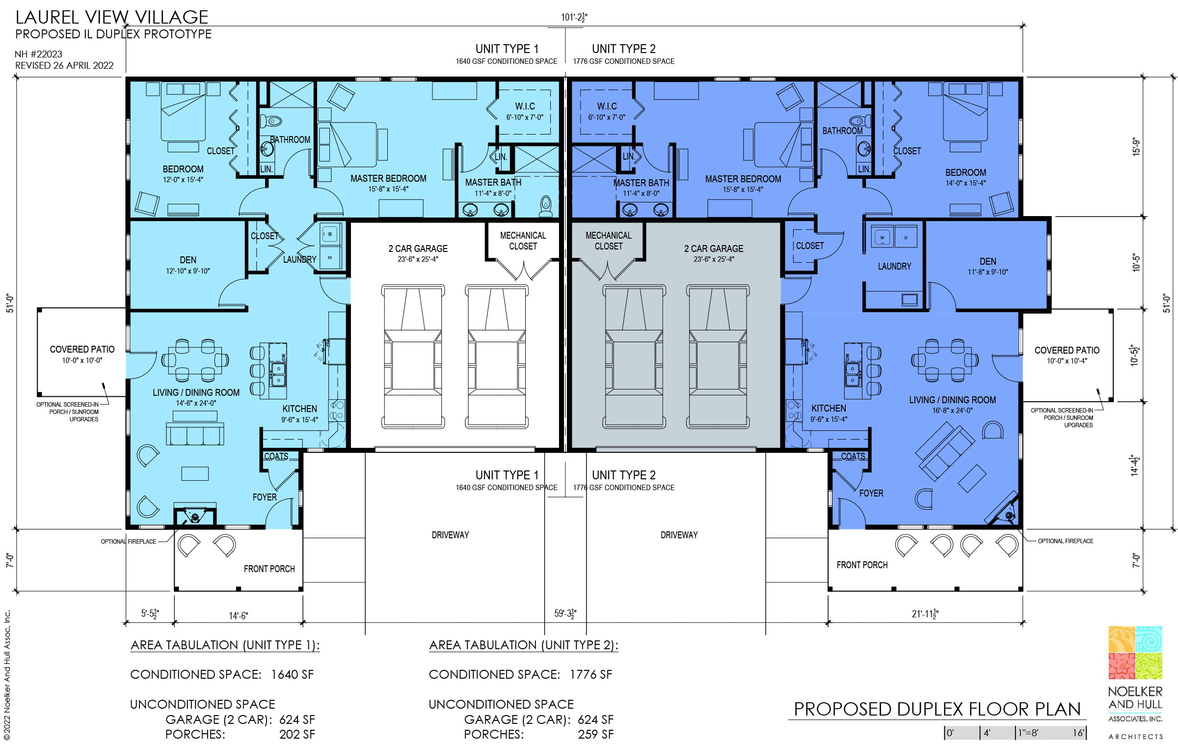 2022 0426 Duplex Prototype Plan W Exterior Dimensions